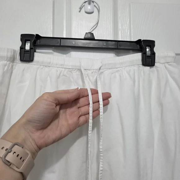 Studio West Apparel White Embroidered Eyelet Cotton Tiered Midi Skirt Size L - Picture 2 of 9